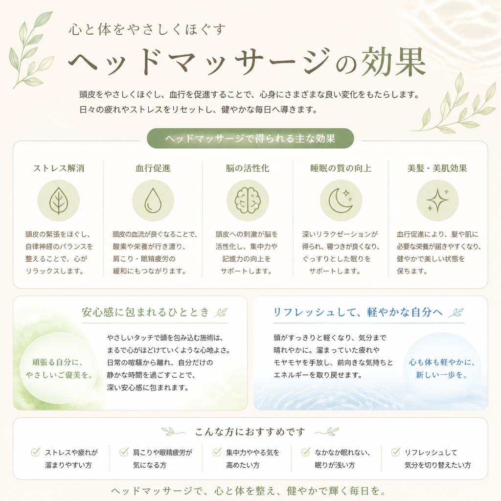 ストレス撃退！ヘッドマッサージの効果