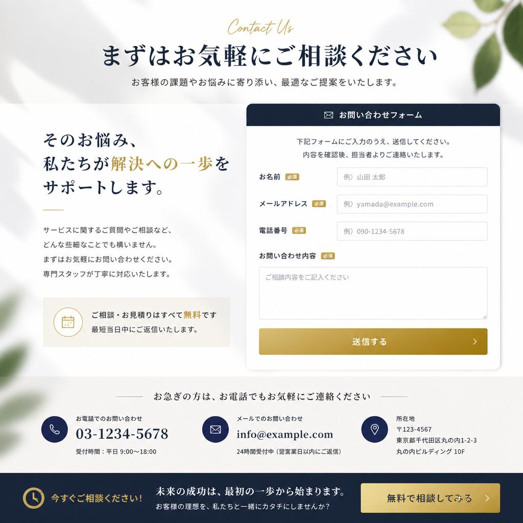 今すぐお問い合わせを！