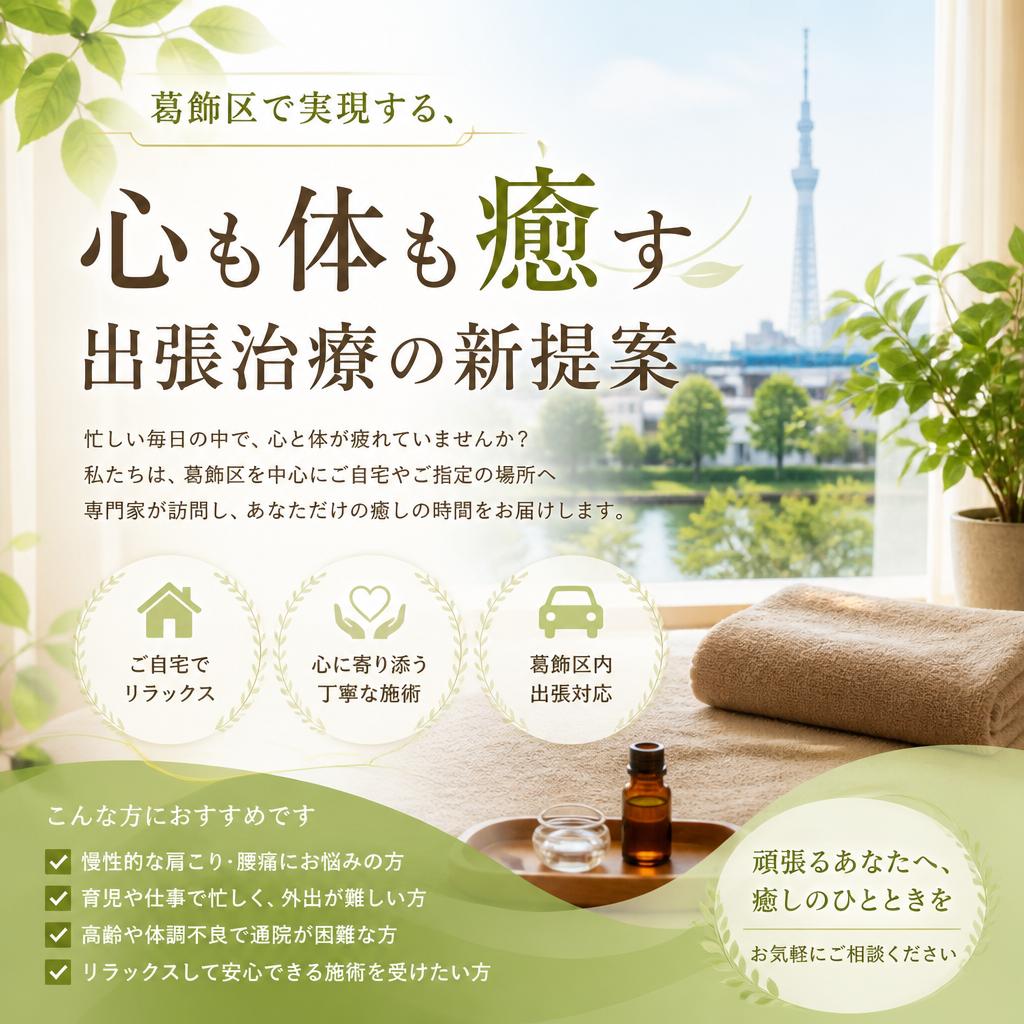 葛飾区で実現する、心も体も癒す出張治療の新提案
