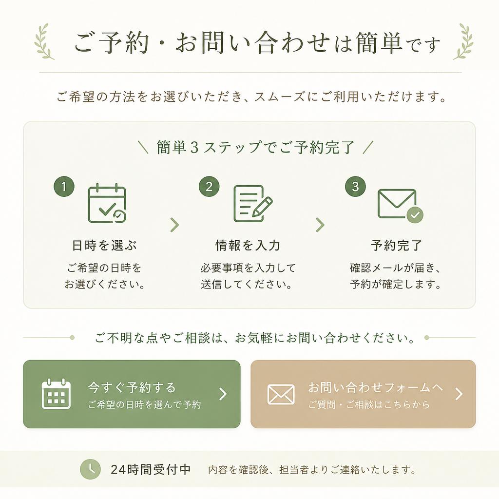7. 今すぐ予約・問い合わせ！