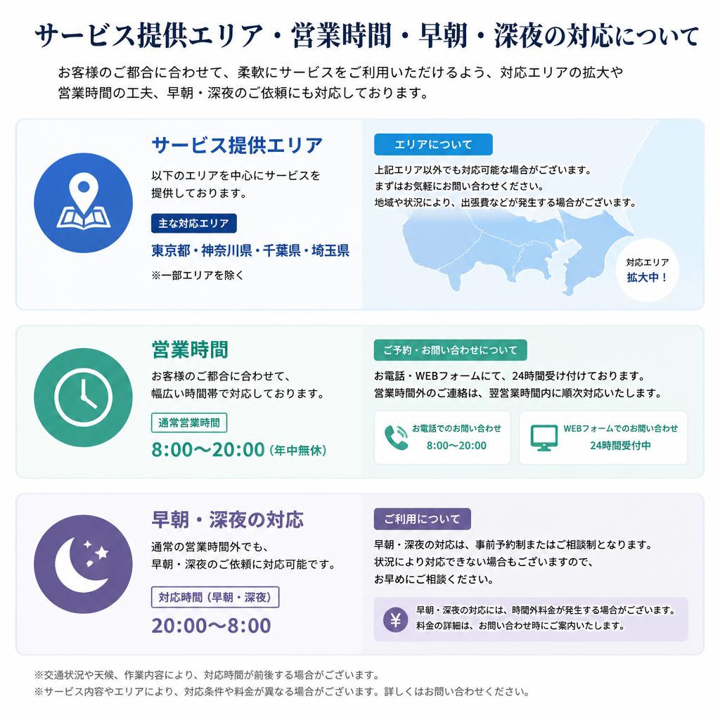 訪問エリアと対応時間