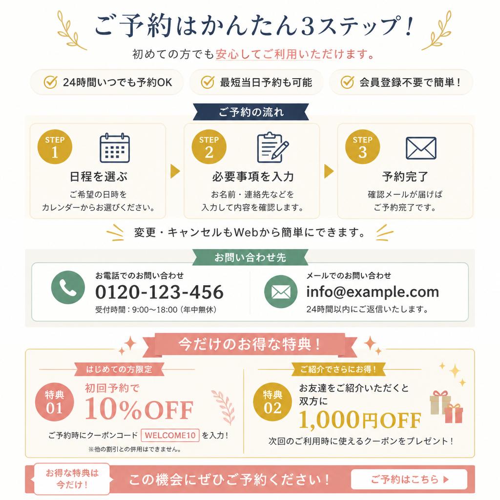 今すぐ予約！お問い合わせ