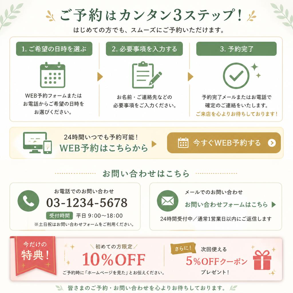 今すぐ予約！お問い合わせ